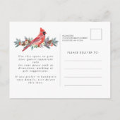 Invitation Carte Postale 21st Birthday Party Red Cardinal Wreath (Dos)