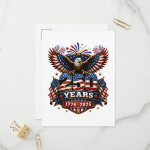 Invitation Carte Postale 250 ans d'Amérique 250e anniversaire 4 juillet