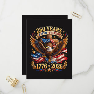 Invitation Carte Postale 250 Ans de Foi Liberté Aigle Patriotique