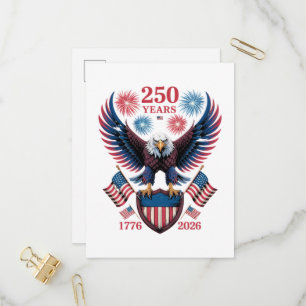 Invitation Carte Postale 250e anniversaire 250 ans États-Unis 1776