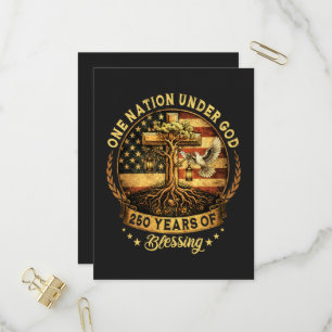 Invitation Carte Postale 250e anniversaire des États-Unis Une nation sous D