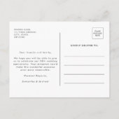 Invitation Carte Postale 25e anniversaire Mariage d'argent moderne (Dos)