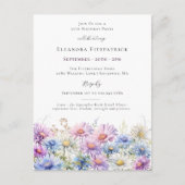 Invitation Carte Postale 25e anniversaire Septembre Mois de naissance Fleur (Devant)