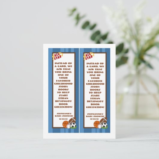 Invitation Carte Postale 2 Marques de livre All Star Blue (Debout devant)