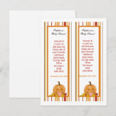 Invitation Carte Postale 2 Marques de livre Automne Citrouille Baby (Devant / Derrière)