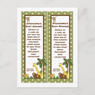 Invitation Carte Postale 2 Marques de livre Jungle Baby