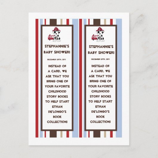 Invitation Carte Postale 2 marques de livre Nojo Fire Engine (Devant)