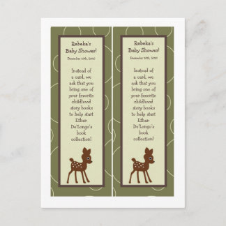 Invitation Carte Postale 2 Marques du livre Forrest Animal Owl Deer Bird Po