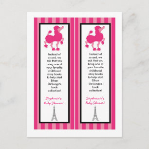Invitation Carte Postale 2 Points Réserver Poodle Rose Paris Tour Eiffel