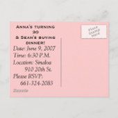 INVITATION CARTE POSTALE 30 (Dos)