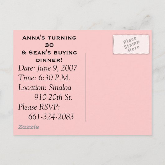 INVITATION CARTE POSTALE 30 (Dos)