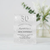 Invitation Carte Postale 30e anniversaire argent parties scintillant glamou (Debout devant)