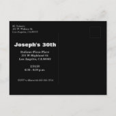 Invitation Carte Postale 30e anniversaire de naissance (Dos)