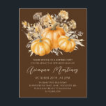 Invitation Carte Postale 30e anniversaire Surprise Party Rustic Boho Citrou<br><div class="desc">Les citrouilles d'automne sont nichés dans de délicats fleurs sauvages dorés et oranges pour créer une esthétique élégante. Tout le texte est éditable pour vous permettre de créer facilement votre propre humeur spéciale.</div>