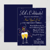 INVITATION CARTE POSTALE 311-CHAMPAGNE CELEBRATION NAVY BLEU (Devant / Derrière)