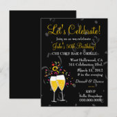 INVITATION CARTE POSTALE 311-FÊTE AU CHAMPAGNE (Devant / Derrière)