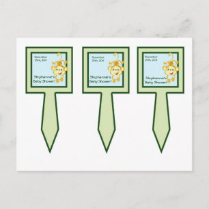Invitation Carte Postale 3 Coupe Cake Pics Pluie-Forêt Jungle Animal