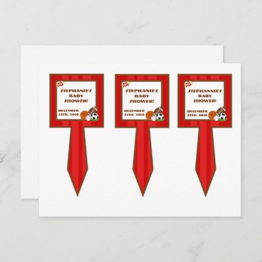 Invitation Carte Postale 3 Coupe Cake Pictures All Star Red (Devant / Derrière)