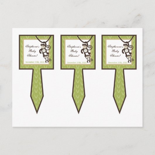 Invitation Carte Postale 3 Coupe Cake Pictures Monkey Time Zoo Animal (Devant)