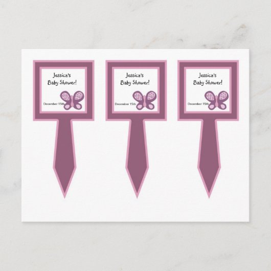 Invitation Carte Postale 3 Coupe Cake Pictures Sugar Plum Papillon (Devant)