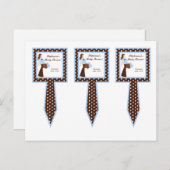 Invitation Carte Postale 3 Coupe Cuisson de gâteau Blue Mod Maman Pois (Devant / Derrière)