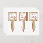 Invitation Carte Postale 3 Cup Cuisson de gâteau Rouge Grange de ferme (Devant / Derrière)