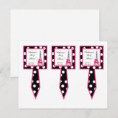 Invitation Carte Postale 3 Tasse Gâteaux Pique Pink Poodle Paris Tour Eiffe (Devant / Derrière)