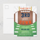 Invitation Carte Postale 3e année de football en bas Thème 3e anniversaire (Devant / Derrière)