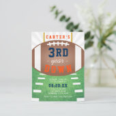 Invitation Carte Postale 3e année de football en bas Thème 3e anniversaire (Debout devant)