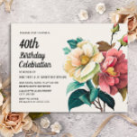 Invitation Carte Postale 40e anniversaire des femmes Roses blanches rouges<br><div class="desc">Belle carte postale d'invitation à la fête du 40e anniversaire des femmes roses rouge et blanc. Le texte est entièrement personnalisable,  de sorte que cette carte peut être conçue pour n'importe quel âge. Contactez-nous pour obtenir de l'aide sur la personnalisation ou la mise en correspondance de produits.</div>