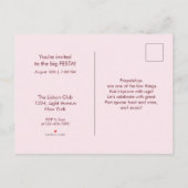 Invitation Carte Postale 40e anniversaire Pont de Lisbonne au coucher du so (Dos)