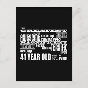 Invitation Carte Postale 41e fête d'anniversaire Plus grande quarante-un an