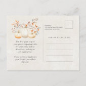 Invitation Carte Postale 45e fête d'anniversaire Citrouille blanc Feuilles  (Dos)