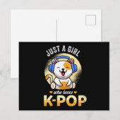 Invitation Carte Postale 48.Juste Une Fille Qui Aime KPop (Devant / Derrière)