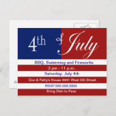 Invitation Carte Postale 4 juillet (Devant / Derrière)