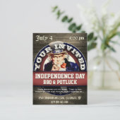 Invitation Carte Postale 4 juillet Fête de l'Indépendance (Debout devant)