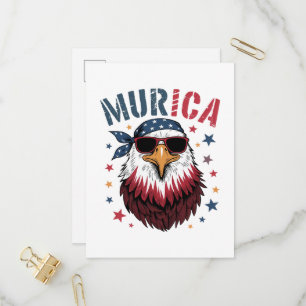 Invitation Carte Postale 4 juillet Patriotique Drôle Aigle USA