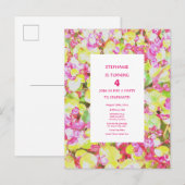 Invitation Carte Postale 4e anniversaire Quatrième Floral Vert rose âge per (Devant / Derrière)