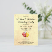 Invitation Carte Postale 50 Fabuleux anniversaire (Debout devant)