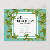 Invitation Carte Postale 50 & Fabuleux Birthday Tropical Enregistrer la dat (Devant)
