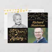 Invitation Carte Postale 50e anniversaire 50 ans dans la fabrication (hier (Devant / Derrière)