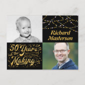 Invitation Carte Postale 50e anniversaire 50 ans dans la fabrication (hier (Devant)