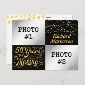 Invitation Carte Postale 50e anniversaire 50 ans dans la fabrication (hier (Devant / Derrière)