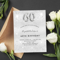 60th birthday silver sparkles glamorous elegant