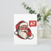 Invitation Carte Postale 67 Noël Joyeux Six Sept Brainrot Père Noël (Debout devant)