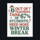 Invitation Carte Postale 6 7 Prof Six Seven 67 Santa Gen Alpha<br><div class="desc">Santa Dit Six Seven,  67 Santa Meme,  Gen Alpha Santa,  Citation de Noël Brainrot,  Drôle de Slang de Santa,  Santa Claus 67,  Humour de Noël Brainrot,  Mème de Santa Jolly,  Chemise de Santa pour Enfants,  Dicton Viral de Noël</div>