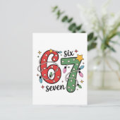 Invitation Carte Postale 6 7 Six Seven Main Génération Z Alpha Meme Argot N (Debout devant)