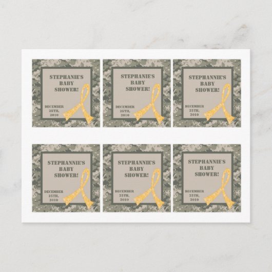 Invitation Carte Postale 6 Favoriser les étiquettes ARMY ACU Camoflauge num (Devant)