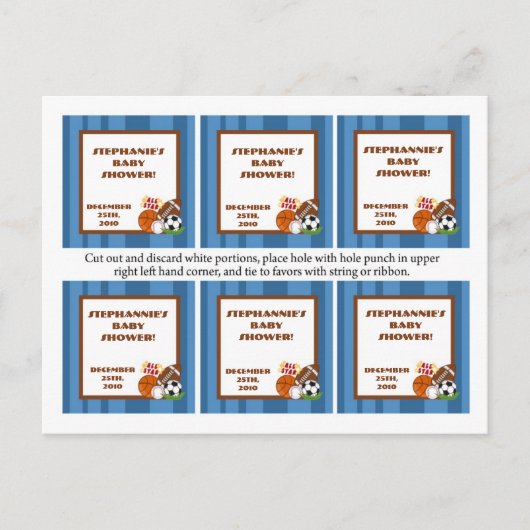 Invitation Carte Postale 6 Favoriser les étiquettes bleu étoile (Devant)