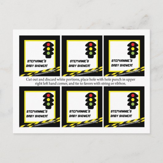 Invitation Carte Postale 6 Favoriser les étiquettes Construction (Devant)